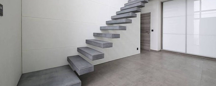 escalier beton ciré marches individuelles